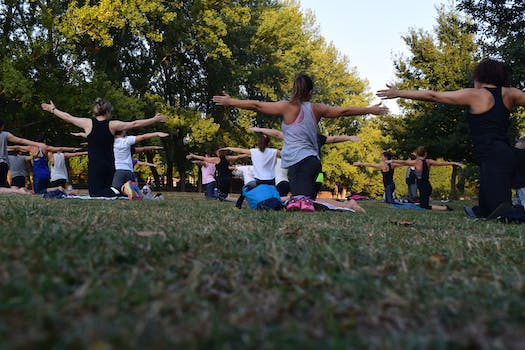 Women Performing Yoga on Green Grass - Yoga therapy in Kerala @ Vaidya Healthcare